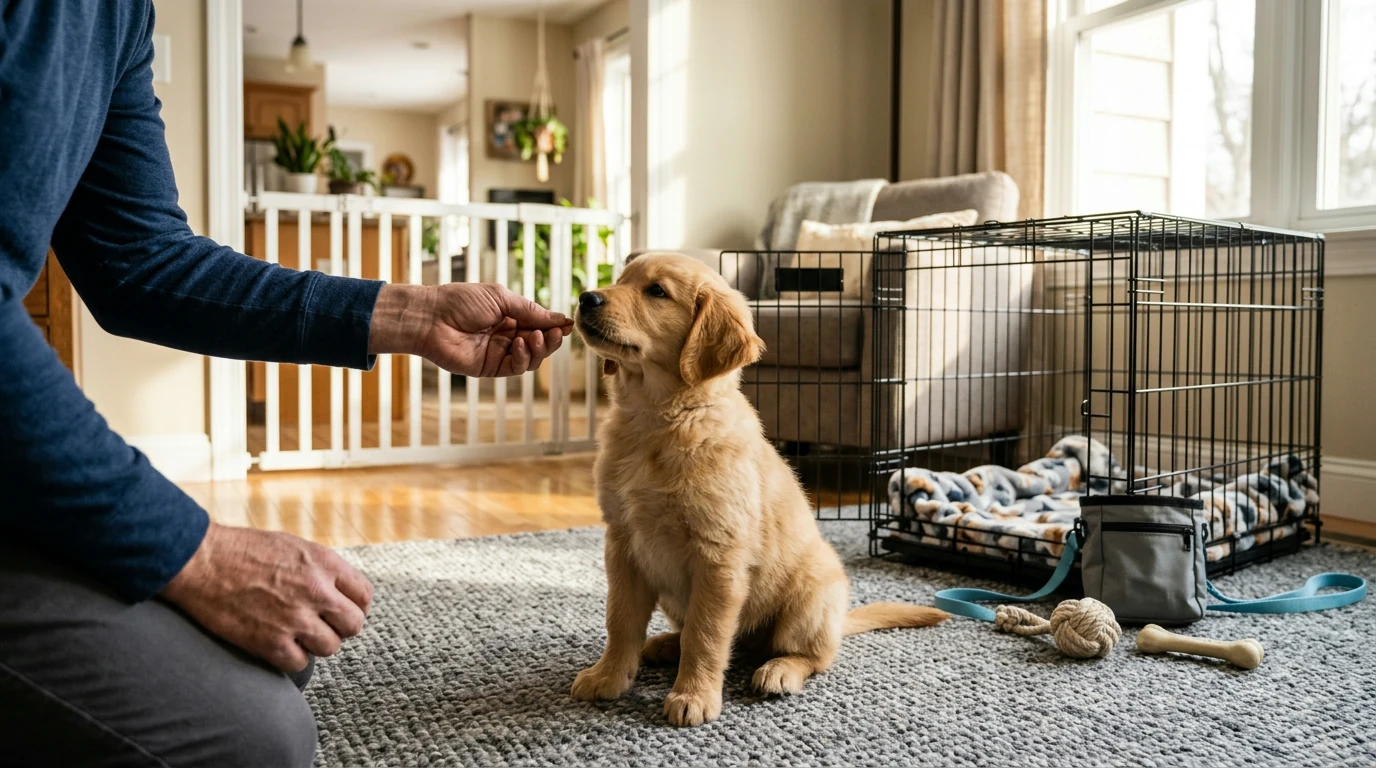 4-Week Puppy Training Plan: Potty, Crate, Commands